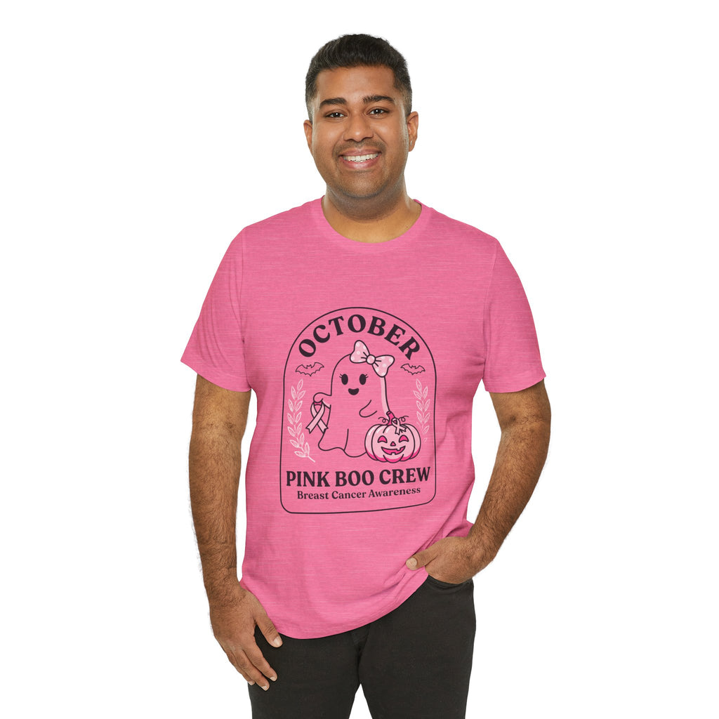 October Pink Boo Crew Tee — Breast Cancer Awareness Ghost T-Shirt