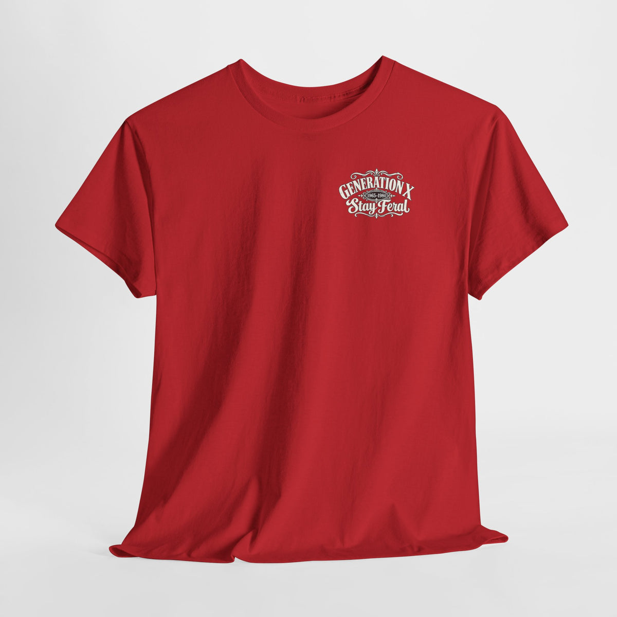 Generation X T‑Shirt — 'Stay Feral' Vintage Whiskey Label Tee (Born 1965–1980)