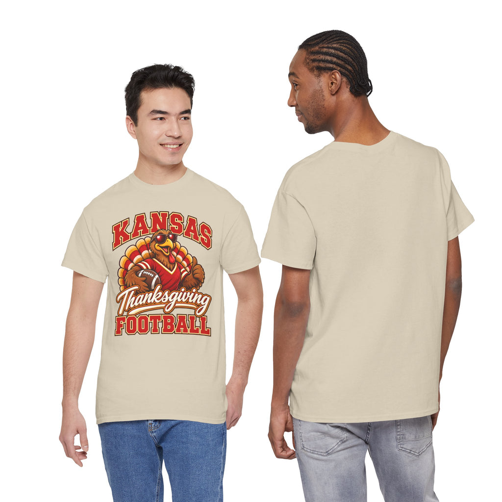 Kansas Thanksgiving Football T‑Shirt — Turkey Mascot Holiday Game Tee