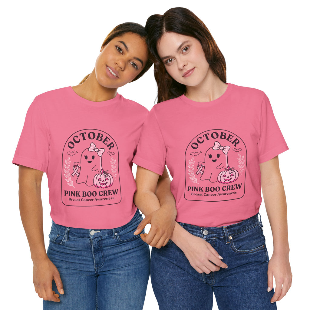 October Pink Boo Crew Tee — Breast Cancer Awareness Ghost T-Shirt