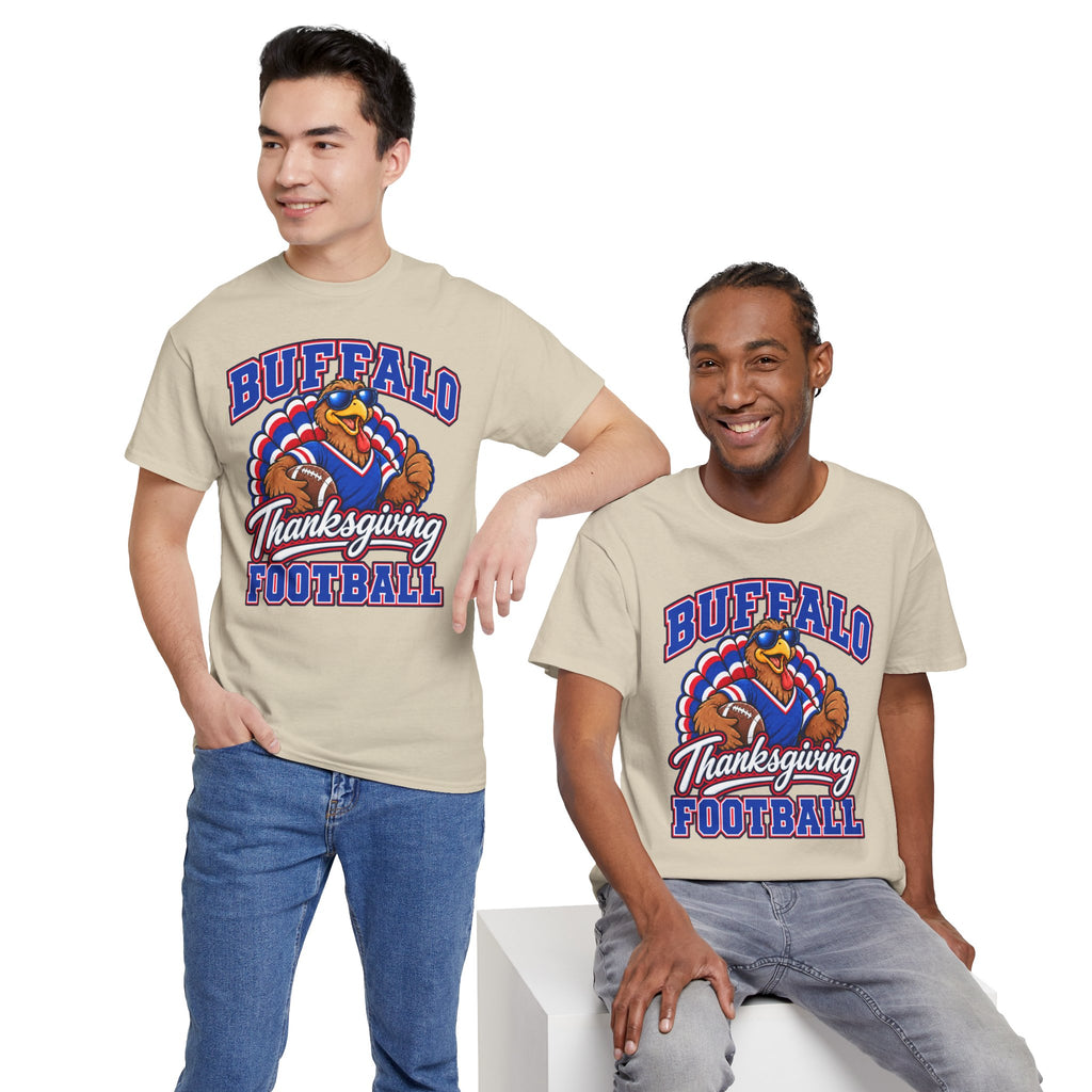 Buffalo Thanksgiving Football T-Shirt — Turkey Mascot Game Day Tee