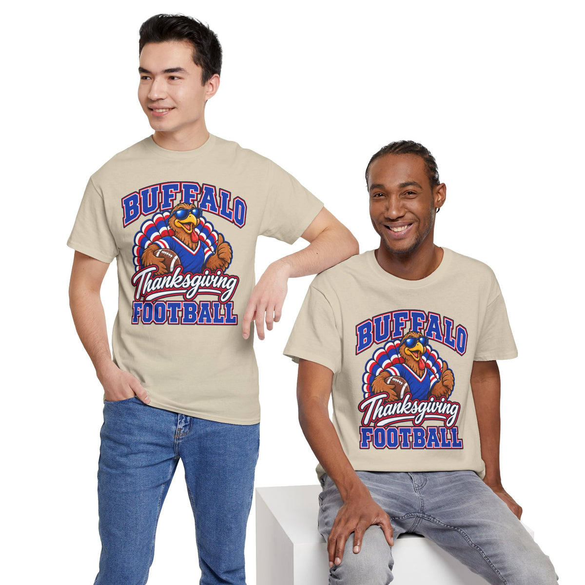 Buffalo Thanksgiving Football T-Shirt — Turkey Mascot Game Day Tee