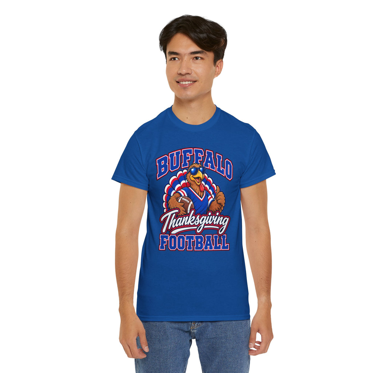 Buffalo Thanksgiving Football T-Shirt — Turkey Mascot Game Day Tee