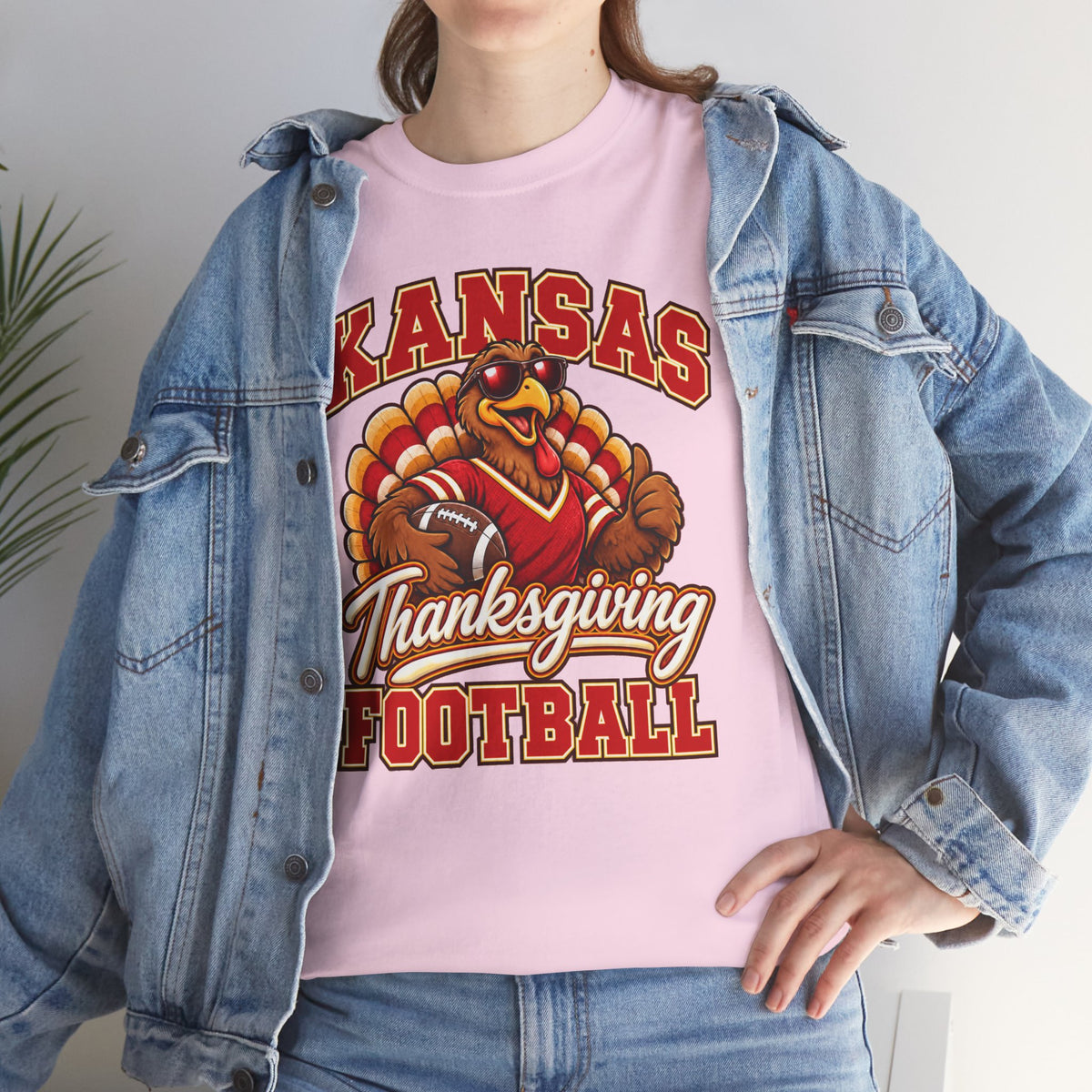 Kansas Thanksgiving Football T‑Shirt — Turkey Mascot Holiday Game Tee