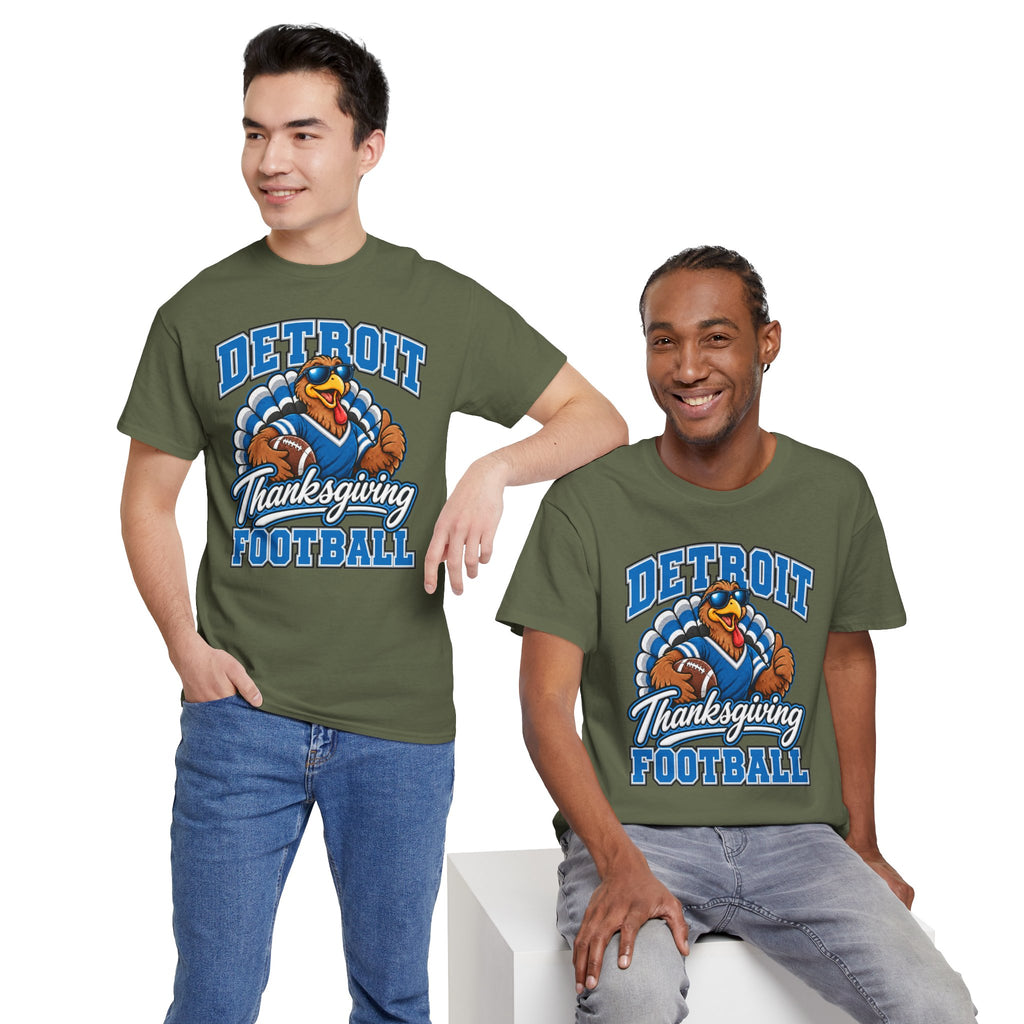 Detroit Thanksgiving Football Tee — Turkey Mascot Game Day Shirt