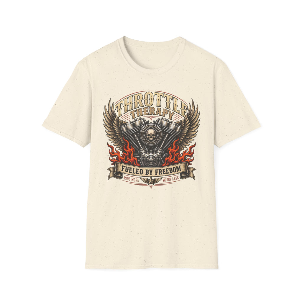 Throttle Therapy Motorcycle T‑Shirt — Fueled by Freedom Riding Tee