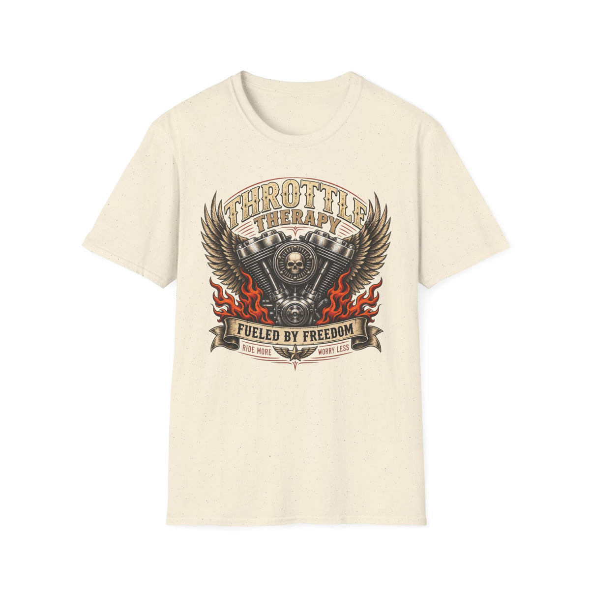 Throttle Therapy Motorcycle T‑Shirt — Fueled by Freedom Riding Tee