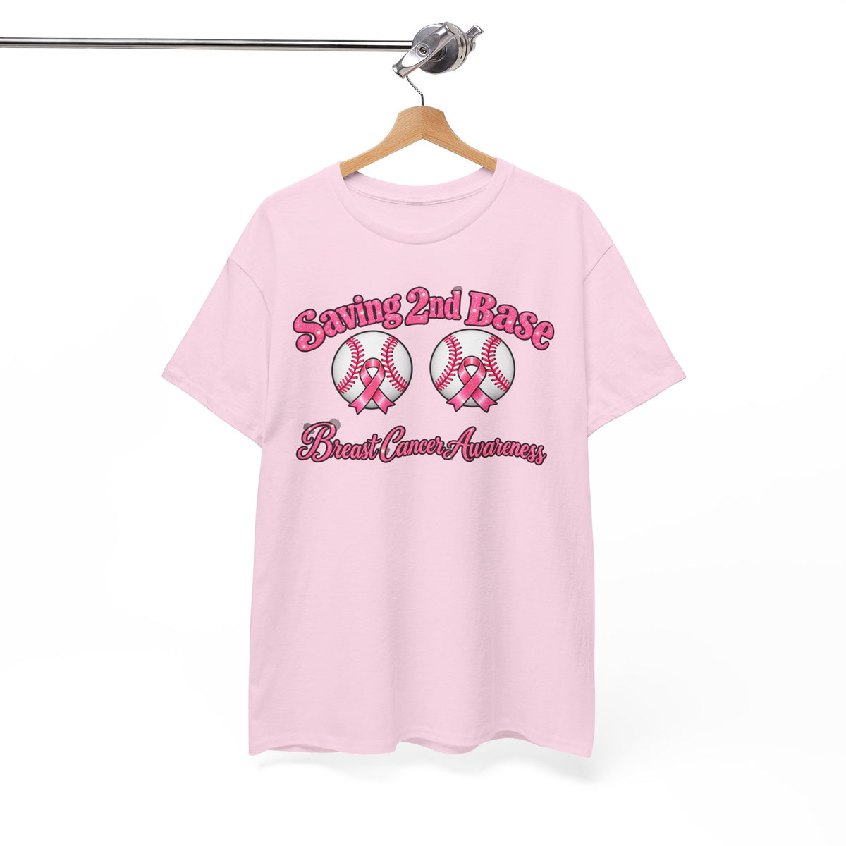 Saving 2nd Base Breast Cancer Awareness T-Shirt