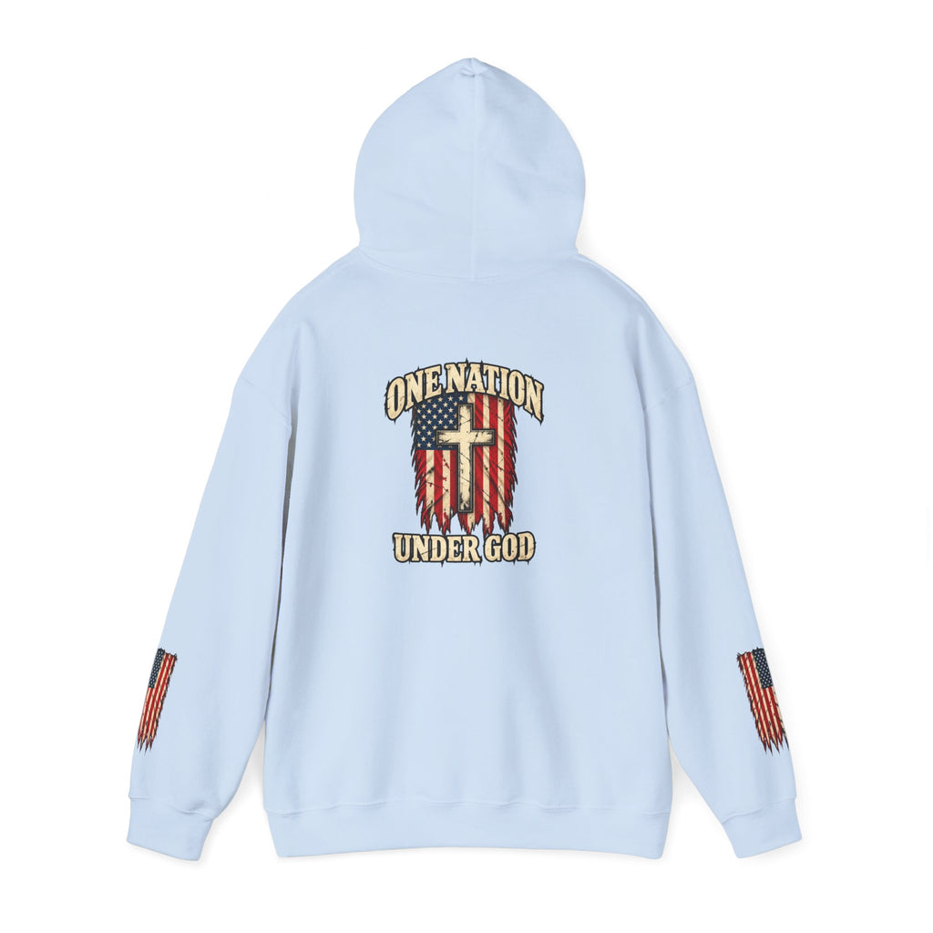 One Nation Under God Patriotic Cross Hoodie