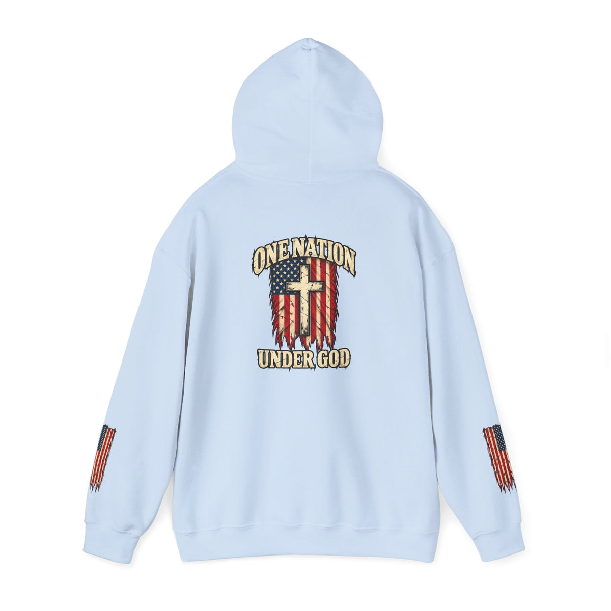 One Nation Under God Patriotic Cross Hoodie
