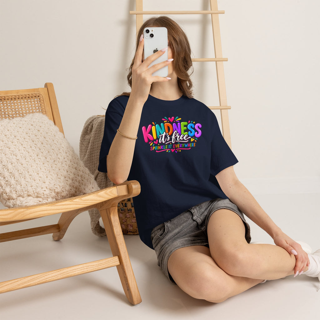 Kindness Is Free Rainbow Tee — Cute Positive Message T-Shirt