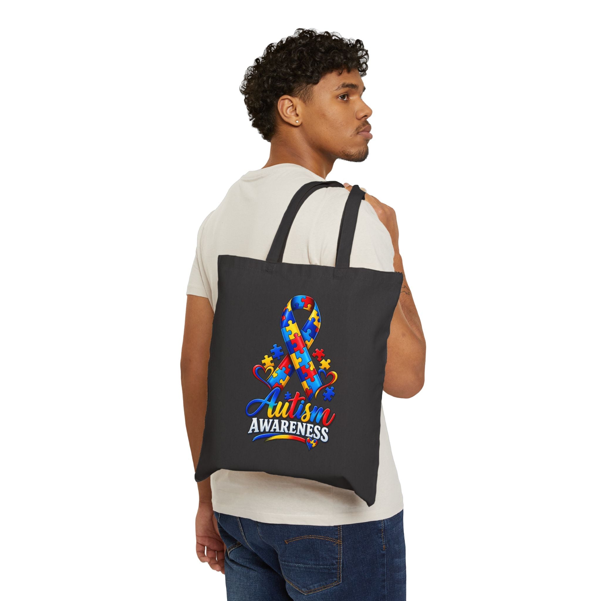 Eco Canvas Tote — Colorful Floral Buddha Design