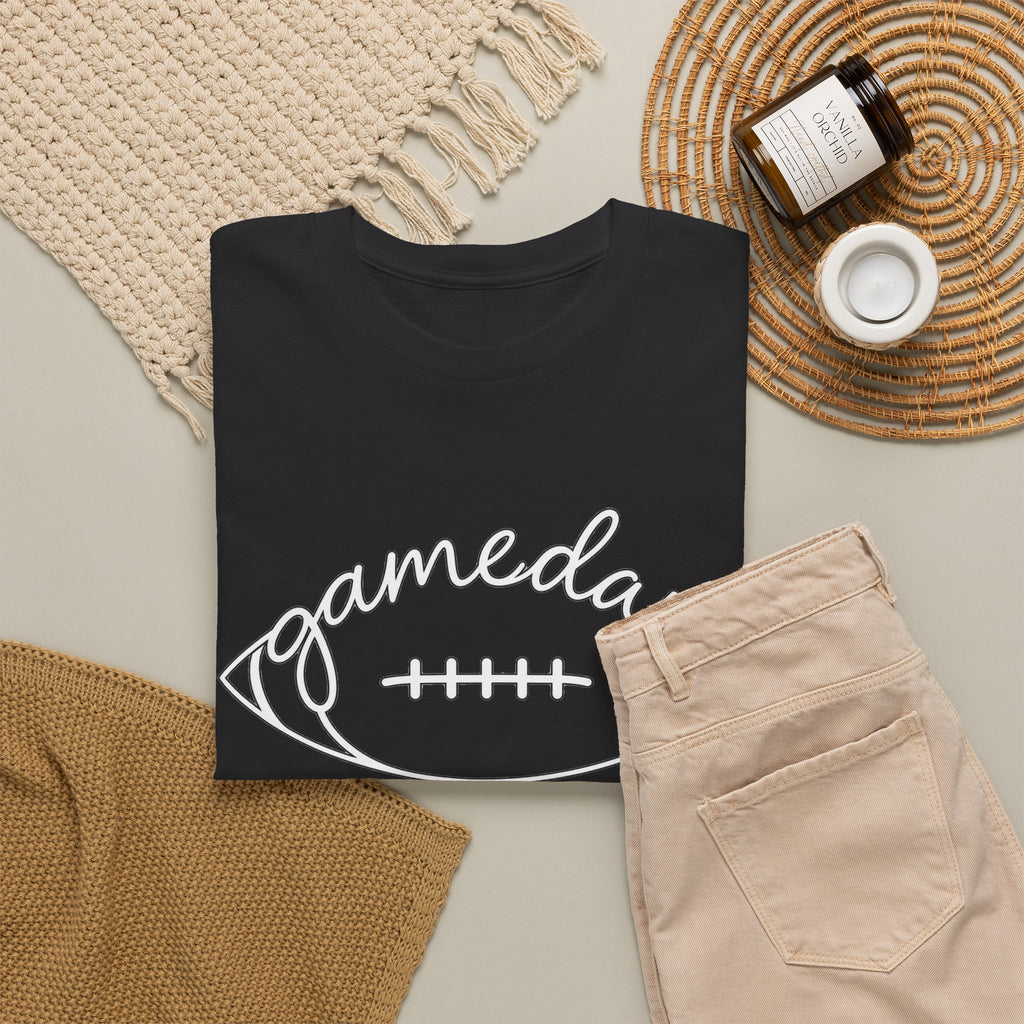 Gameday Football Tee — 'gameday' Script Football Graphic T-Shirt