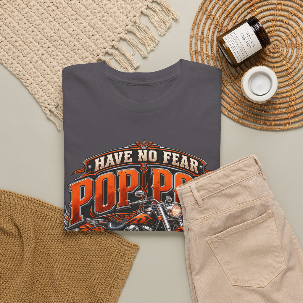 Pop Pop Is Here Motorcycle Dad T-Shirt