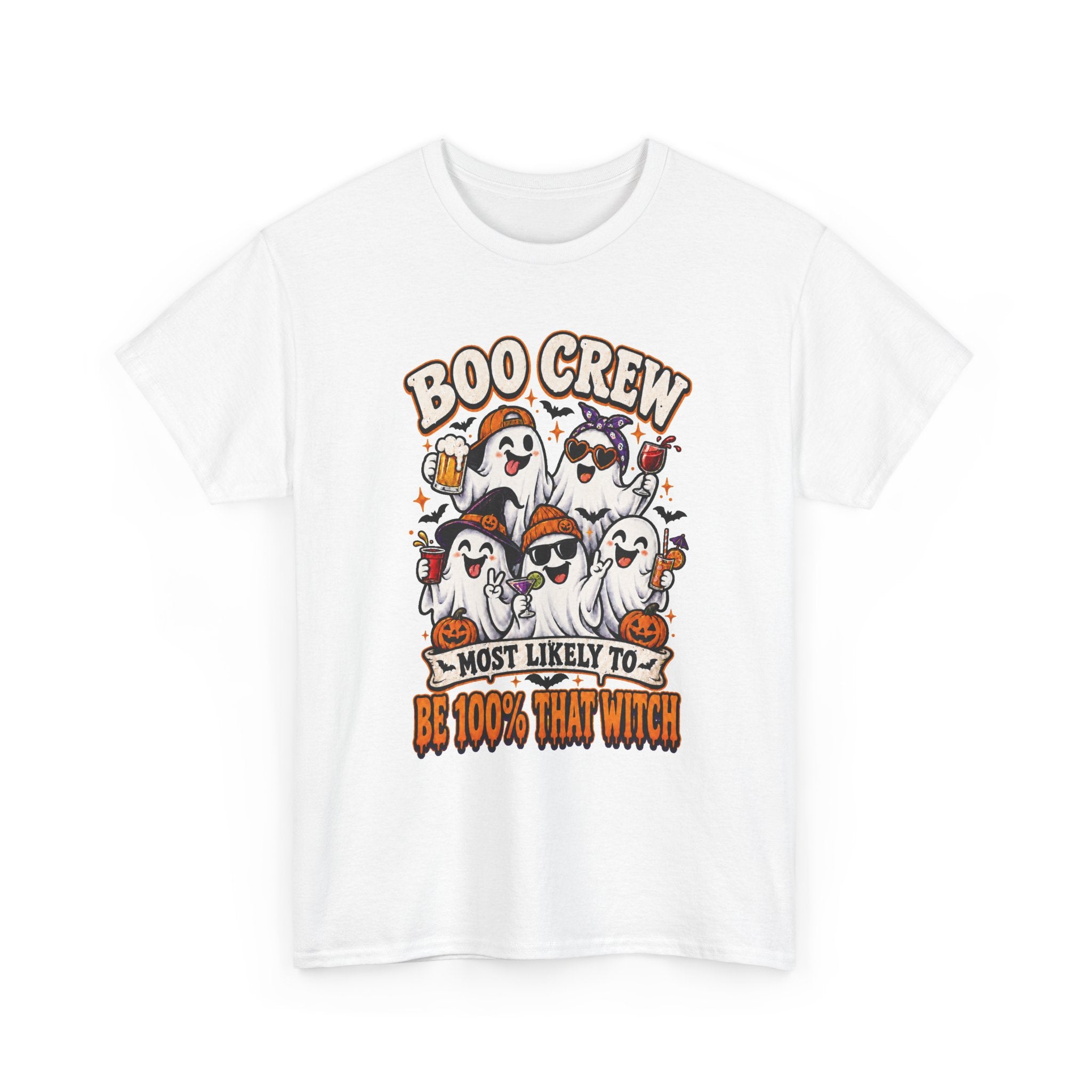 Boo Crew Halloween T-Shirt – "Most Likely To Be 100% That Witch" Ghosts Tee