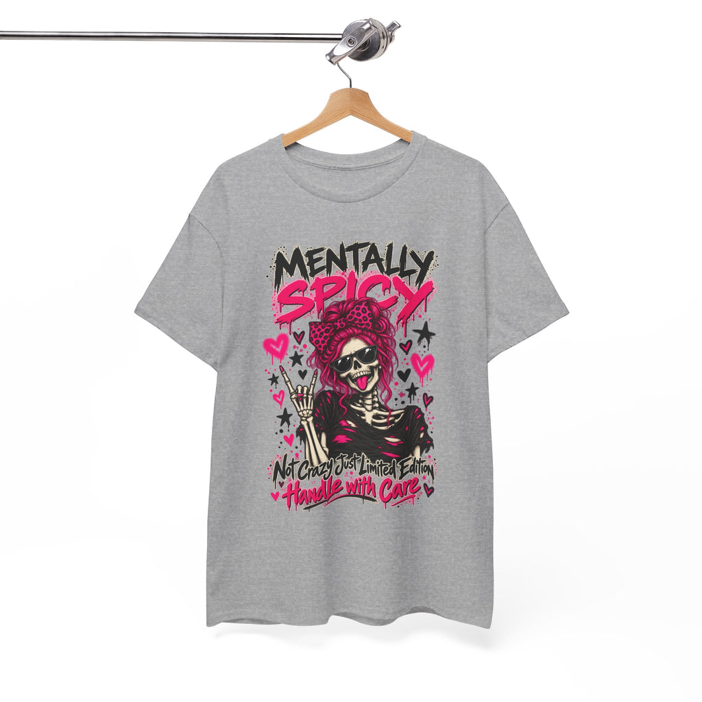 Mentally Spicy Skeleton Graphic T-Shirt