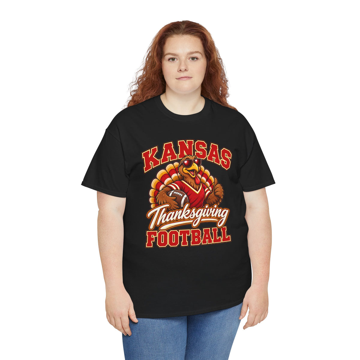 Kansas Thanksgiving Football T‑Shirt — Turkey Mascot Holiday Game Tee