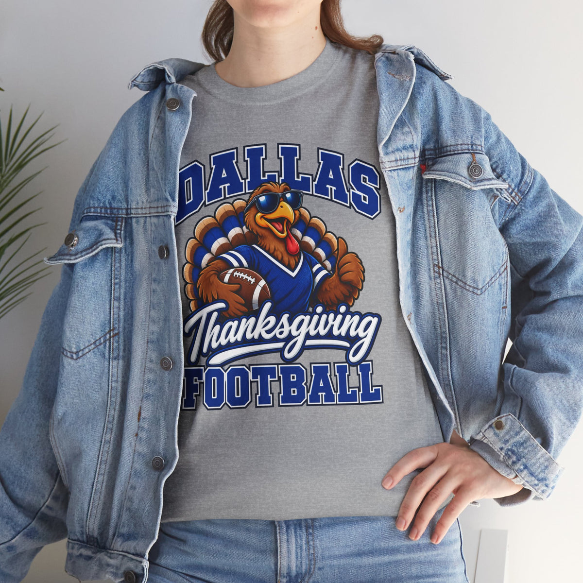 Dallas Thanksgiving Football T-Shirt — Turkey Mascot Game Day Tee