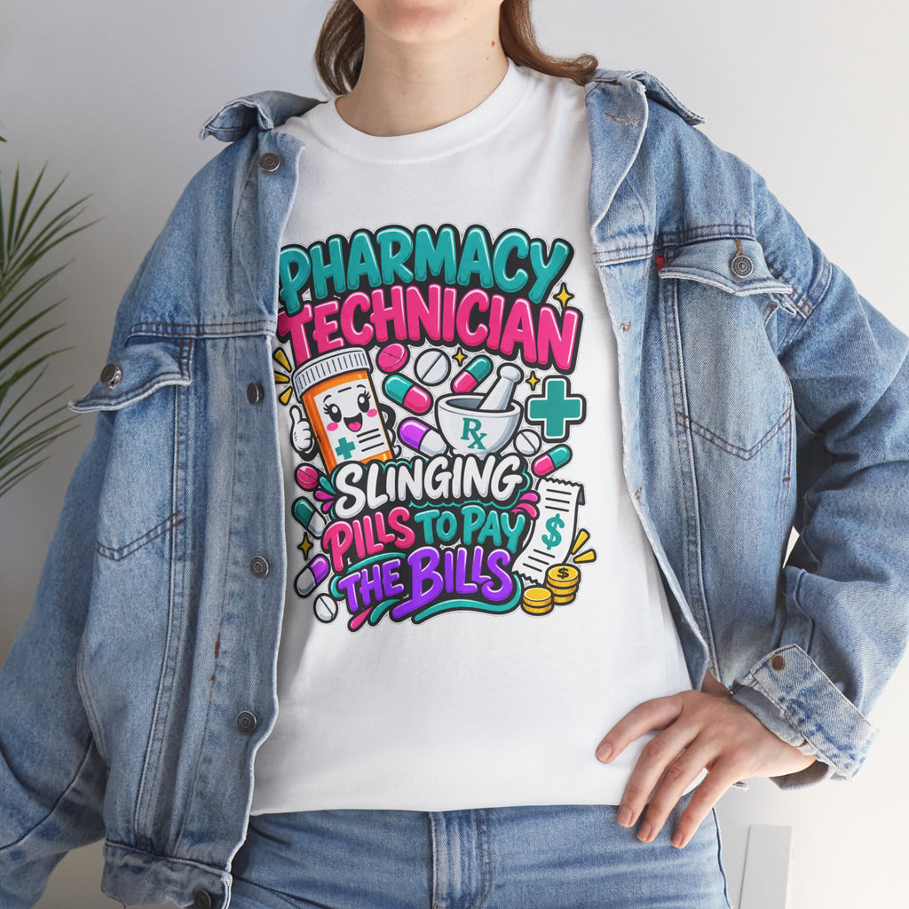 Pharmacy Technician T‑Shirt — "Slinging Pills to Pay the Bills" Graphic Tee
