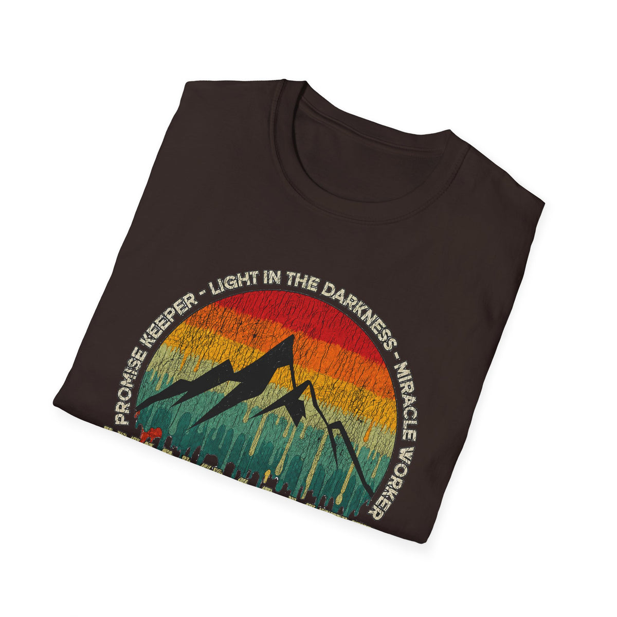 Waymaker Mountain T-Shirt — “Promise Keeper, Light in the Darkness” Christian Graphic Tee