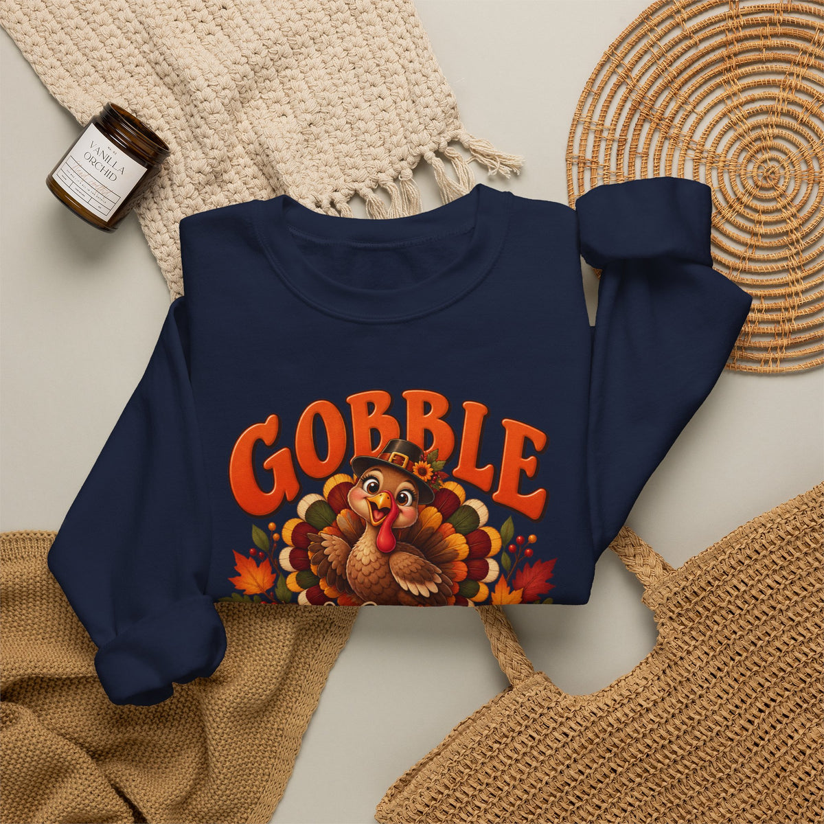 Thanksgiving Turkey 'Gobble Till You Wobble' Crewneck Sweatshirt