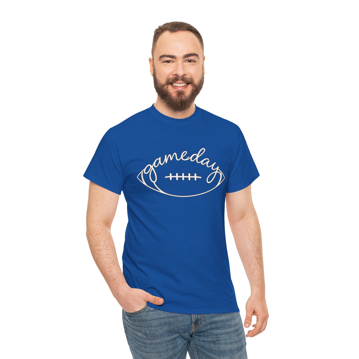 Gameday Football Tee — 'gameday' Script Football Graphic T-Shirt