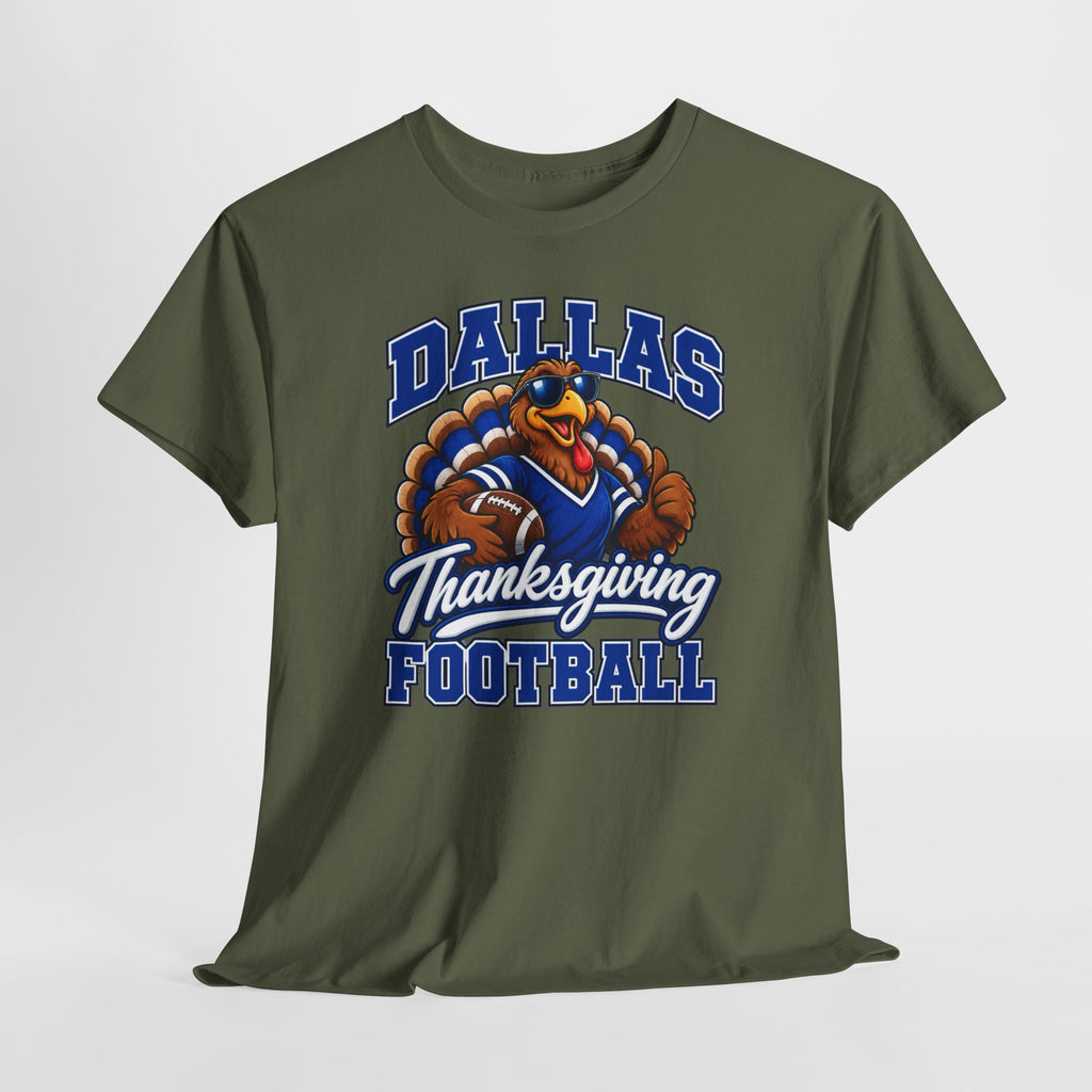 Dallas Thanksgiving Football T-Shirt — Turkey Mascot Game Day Tee