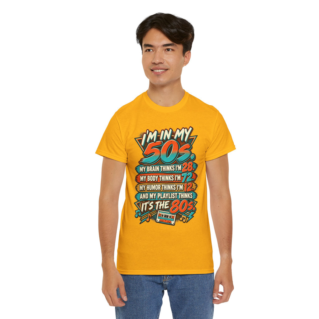 Retro 50s Birthday T‑Shirt — "I'm in My 50s" 80s Playlist Cassette Tee