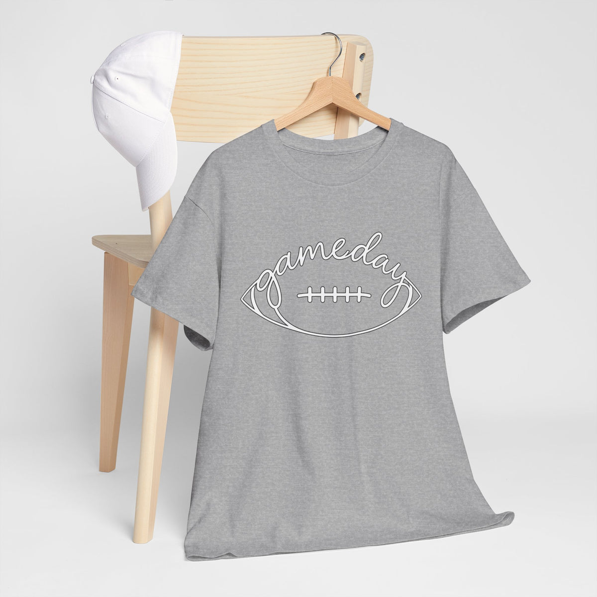 Gameday Football Tee — 'gameday' Script Football Graphic T-Shirt