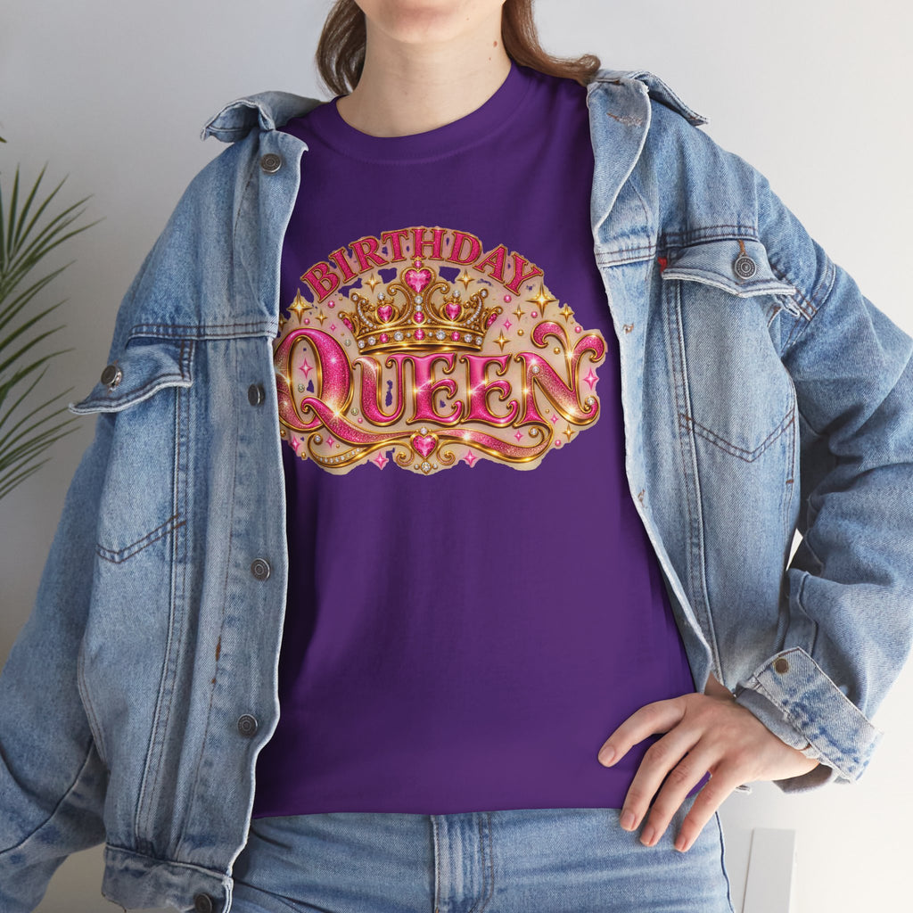 Birthday Queen Graphic T-Shirt | Pink & Gold Crown