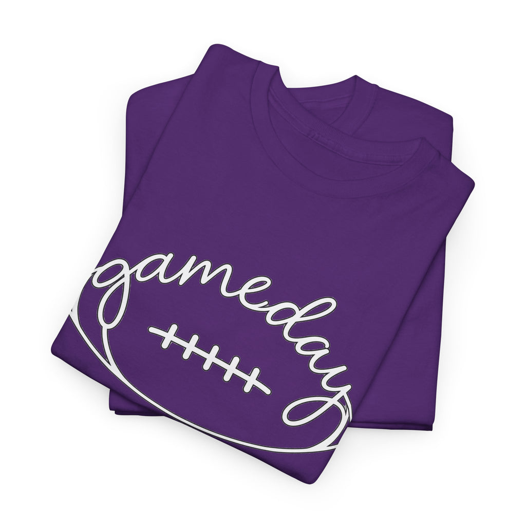 Gameday Football Tee — 'gameday' Script Football Graphic T-Shirt