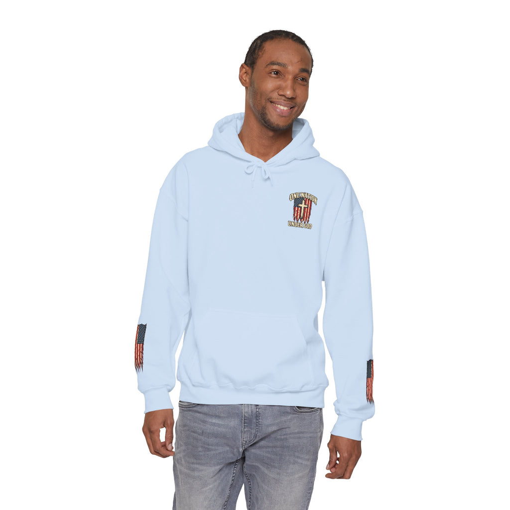 One Nation Under God Patriotic Cross Hoodie