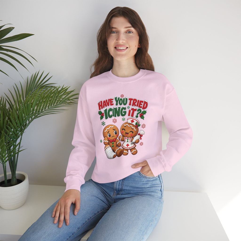 Have You Tried Icing It? Gingerbread Couple Christmas Sweatshirt
