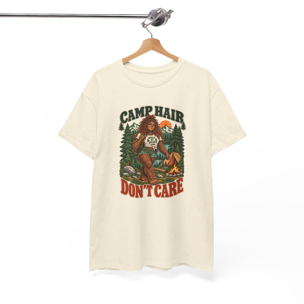 Camp Hair Don't Care T-Shirt — Retro Camping Graphic Tee