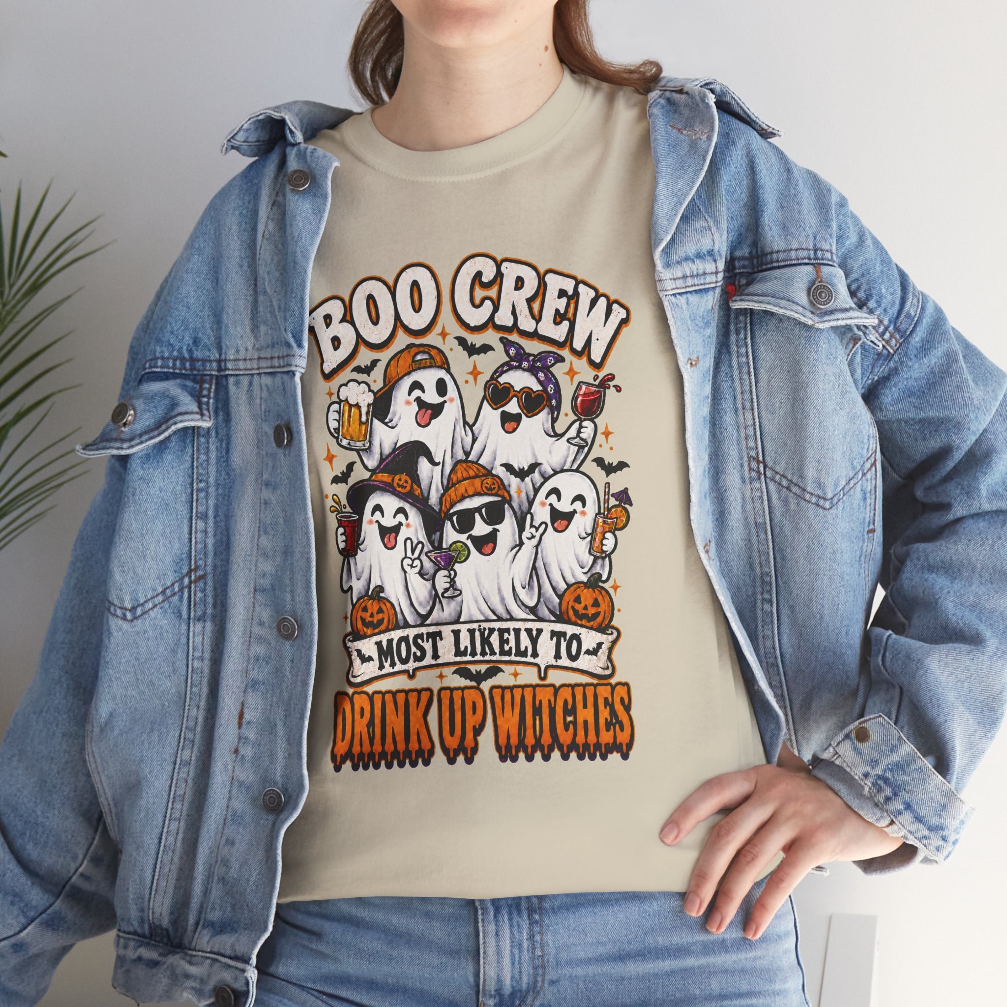 Boo Crew Halloween Tee — "Most Likely to Drink Up Witches" Ghost Party Shirt