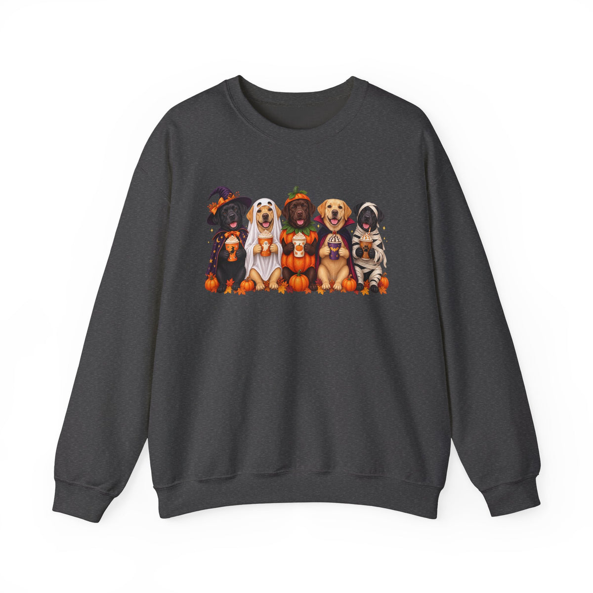 Halloween Dogs Crewneck Sweatshirt — Cute Puppies in Costumes Fall Pullover