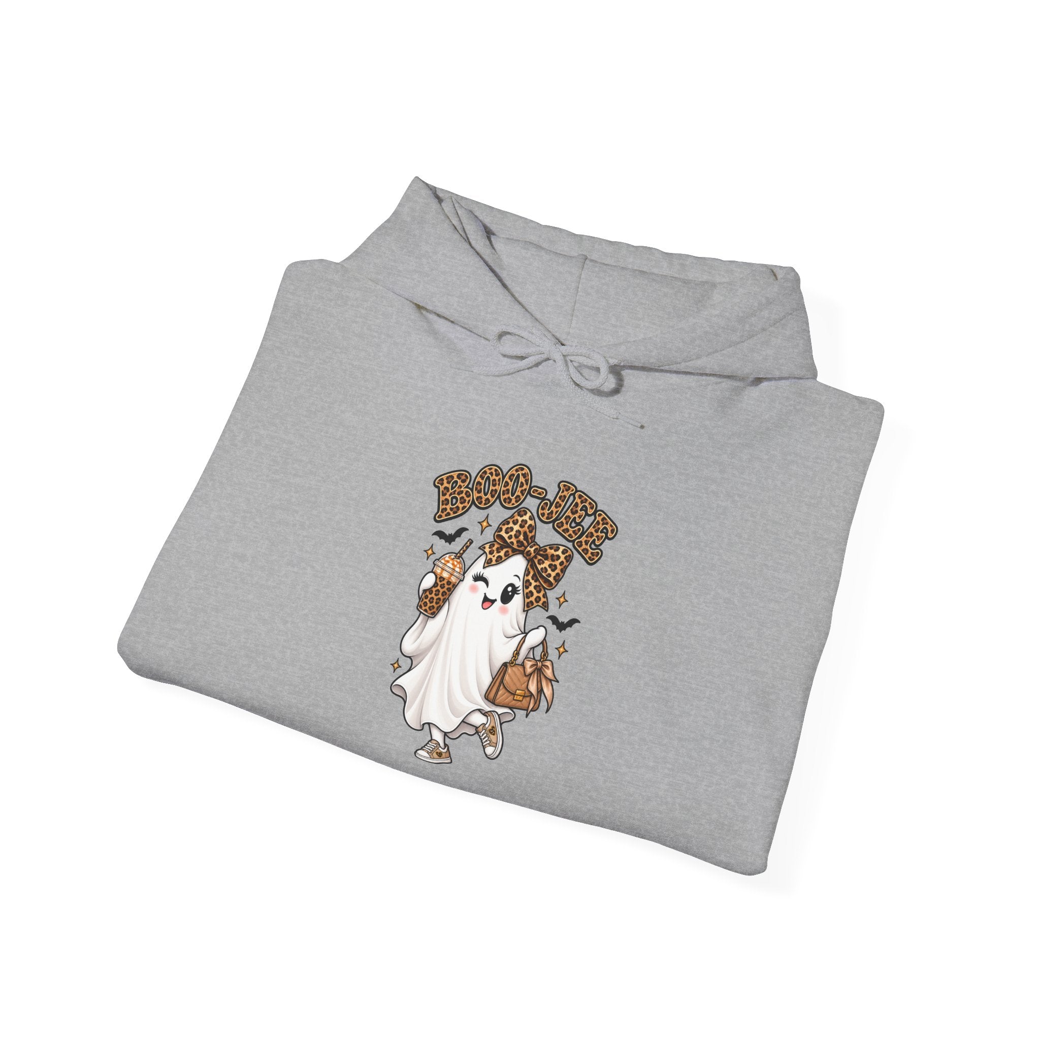 Leopard Bow Ghost Hoodie — Cute Halloween Pumpkin Sweatshirt