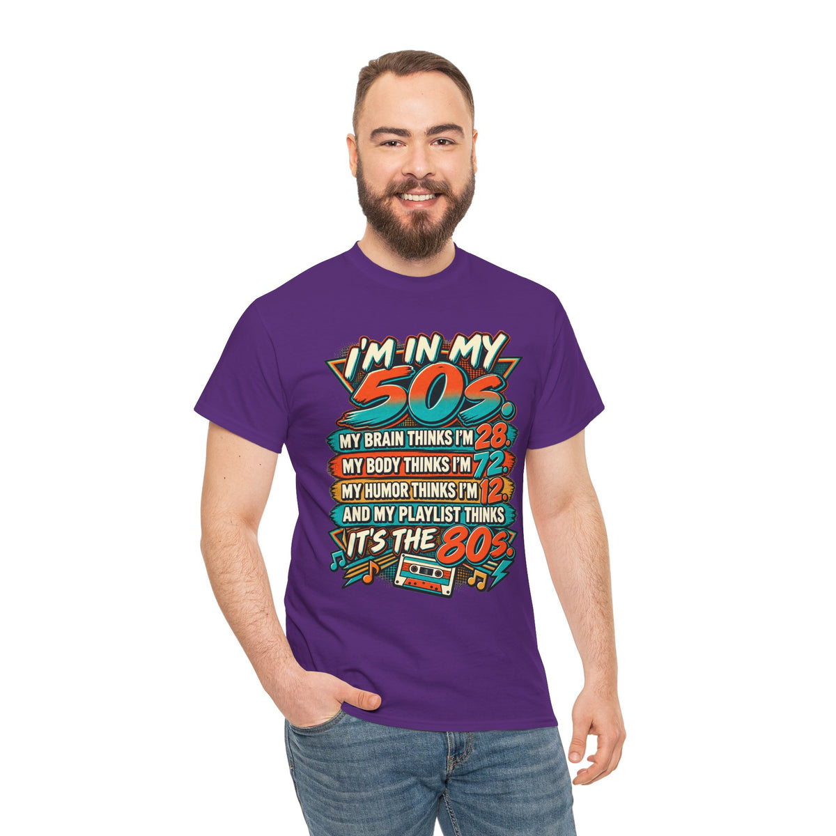 Retro 50s Birthday T‑Shirt — "I'm in My 50s" 80s Playlist Cassette Tee