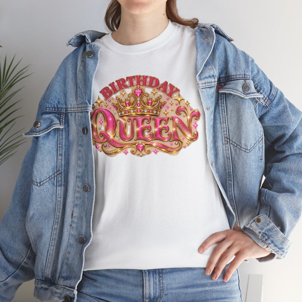 Birthday Queen Graphic T-Shirt | Pink & Gold Crown