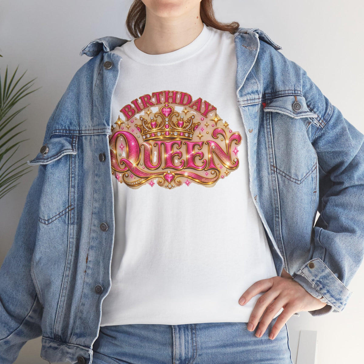 Birthday Queen Graphic T-Shirt | Pink & Gold Crown