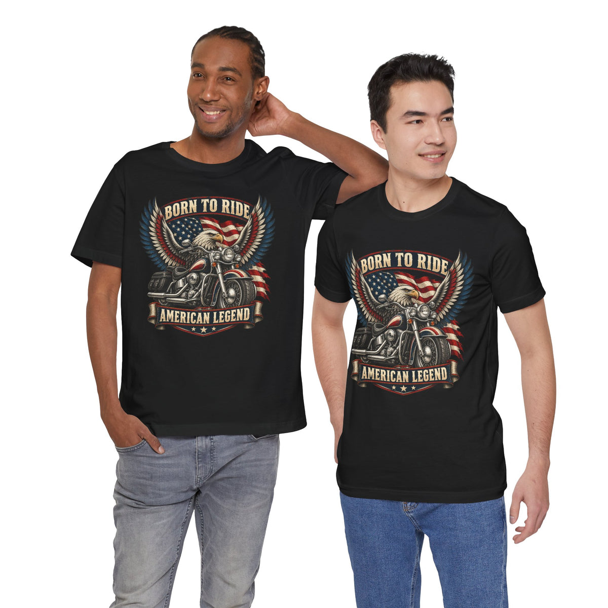 Born to Ride Eagle Motorcycle Tee — American Legend Patriotic T-Shirt