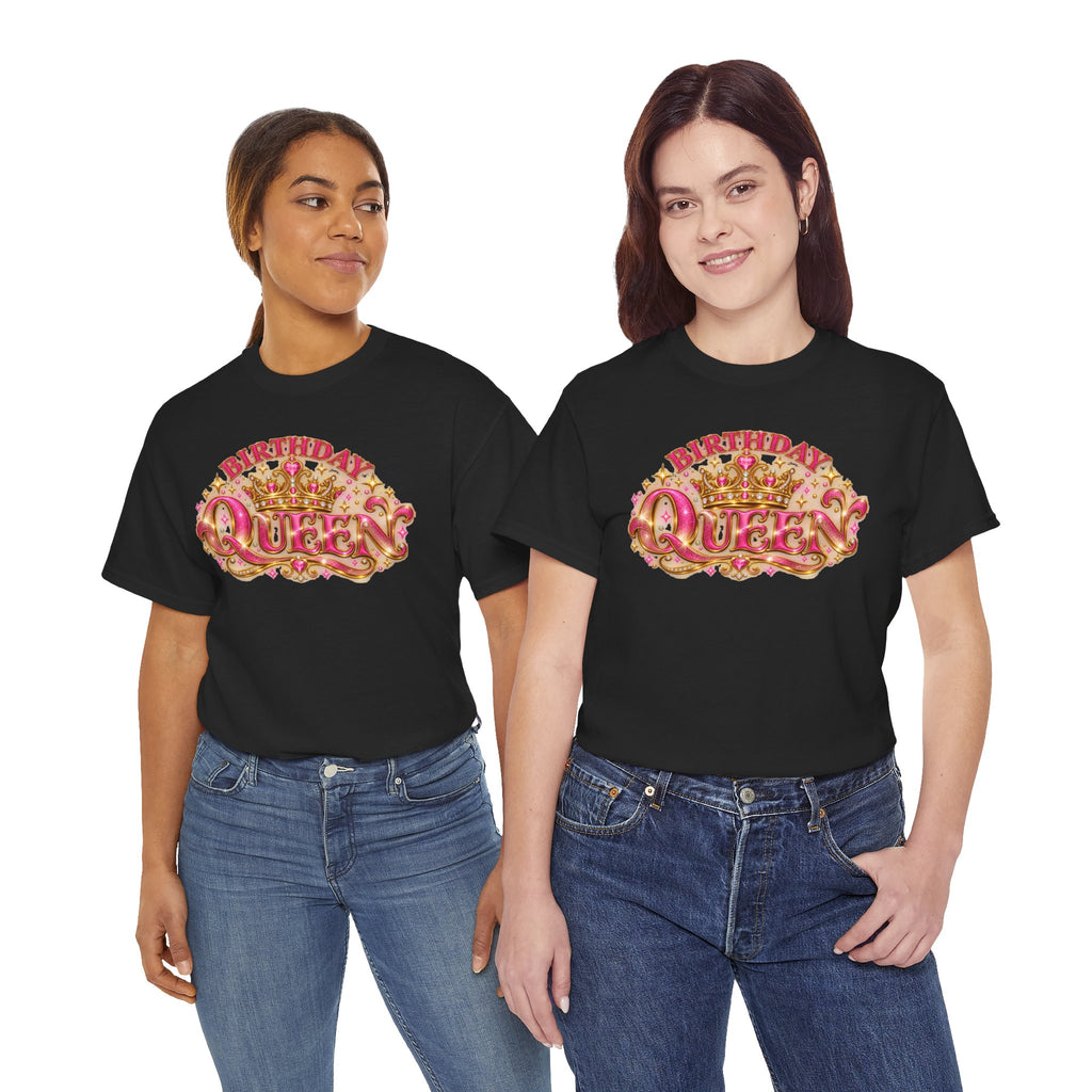 Birthday Queen Graphic T-Shirt | Pink & Gold Crown