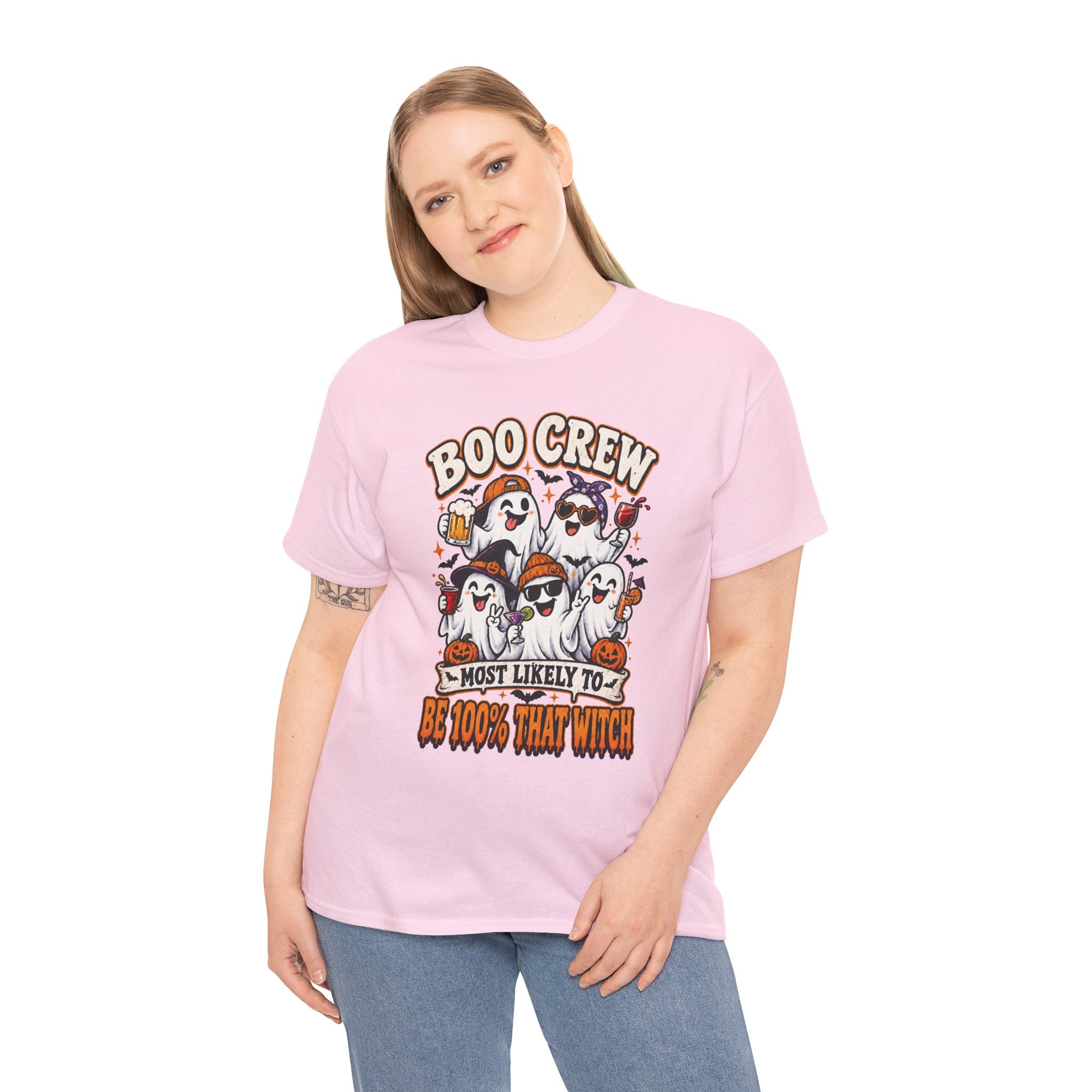 Boo Crew Halloween T-Shirt – "Most Likely To Be 100% That Witch" Ghosts Tee