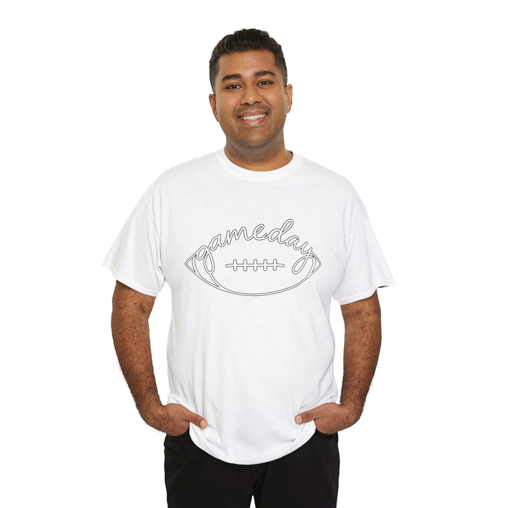 Gameday Football Tee — 'gameday' Script Football Graphic T-Shirt