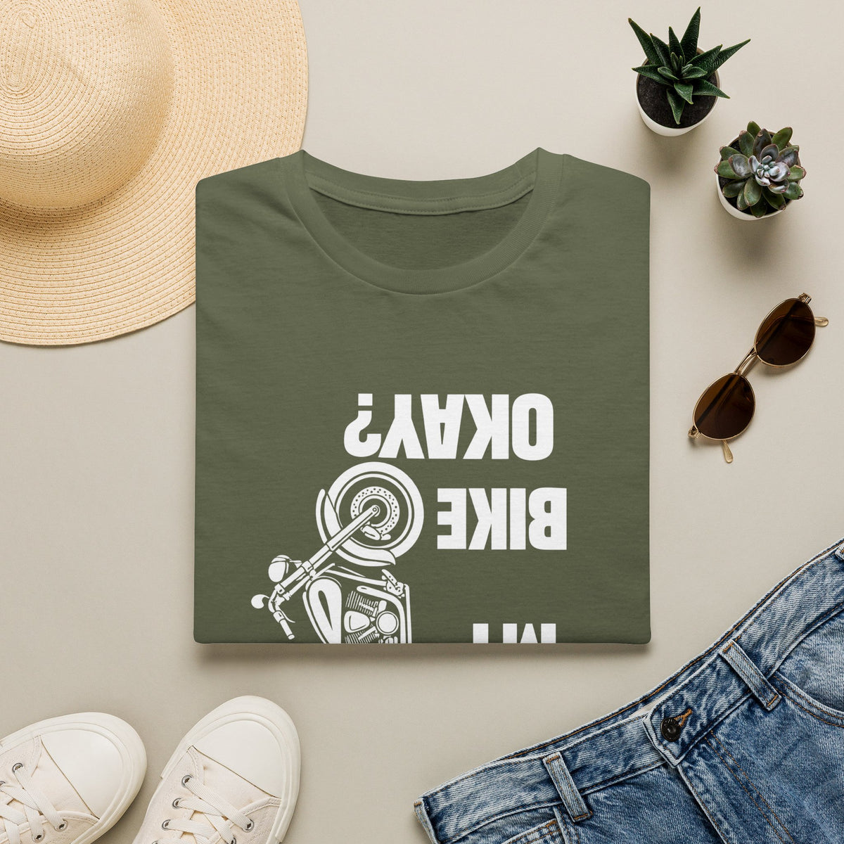 Motorcycle T‑Shirt — "Is My Bike Okay?" Bold Biker Tee