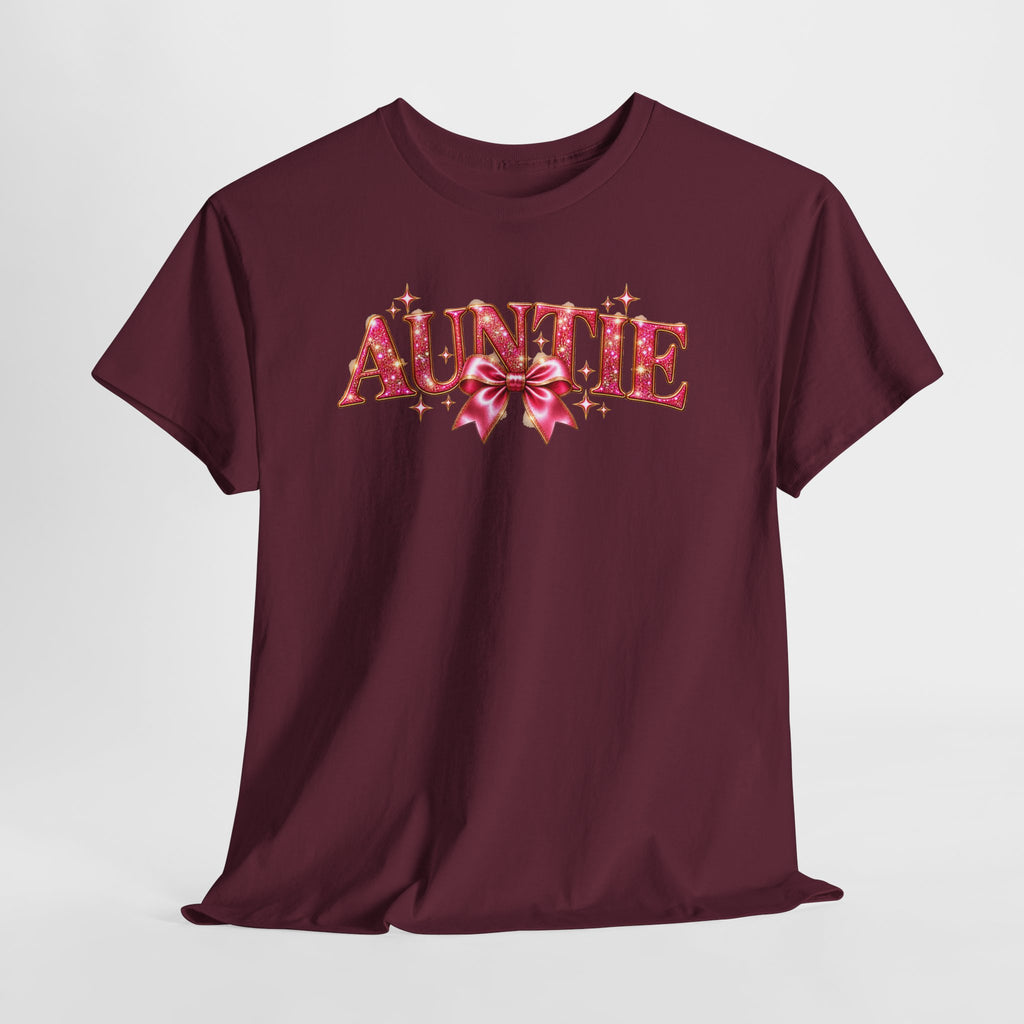 Auntie Graphic T-Shirt | Pink Bow Design