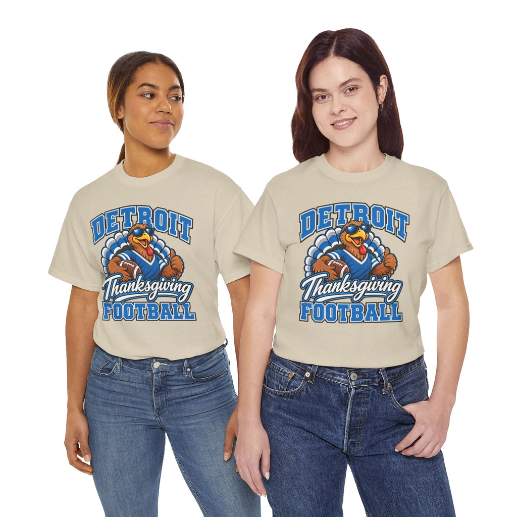 Detroit Thanksgiving Football Tee — Turkey Mascot Game Day Shirt