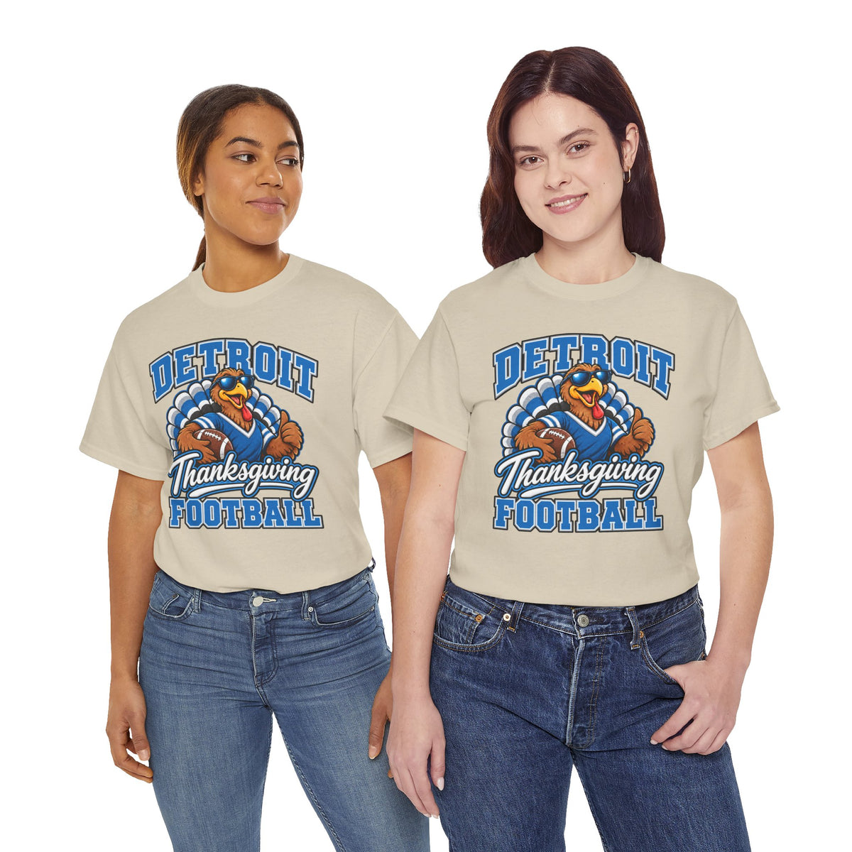Detroit Thanksgiving Football Tee — Turkey Mascot Game Day Shirt