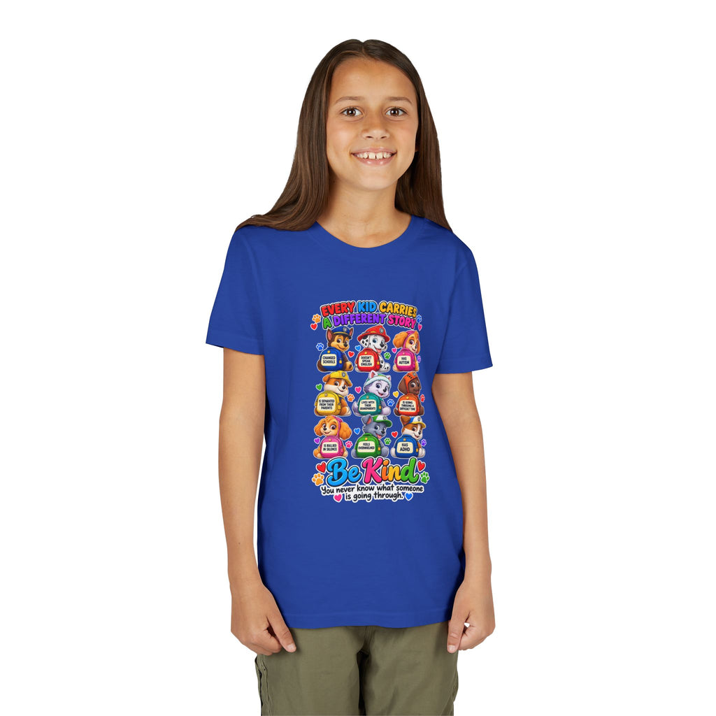 Be Kind Youth Short Sleeve Tee – Colorful Cartoon Character Shirt
