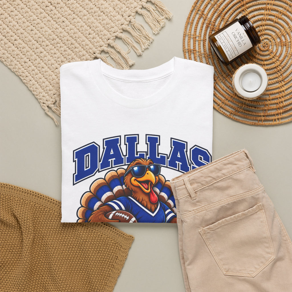 Dallas Thanksgiving Football T-Shirt — Turkey Mascot Game Day Tee